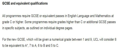 GCSE达到这些要求，就可以进G5